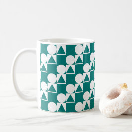 Caneca De Café Mug De Café Com Círculo, Triângulo E Padrão Quadra