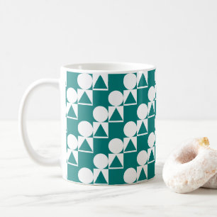Caneca De Café Mug De Café Com Círculo, Triângulo E Padrão Quadra