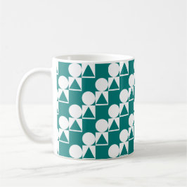 Caneca De Café Mug De Café Com Círculo, Triângulo E Padrão Quadra