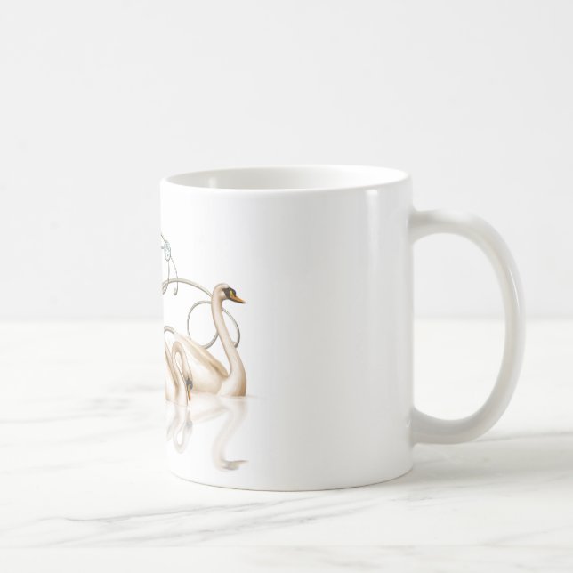 Caneca De Café Mug de café com dois cisnes (Direita)
