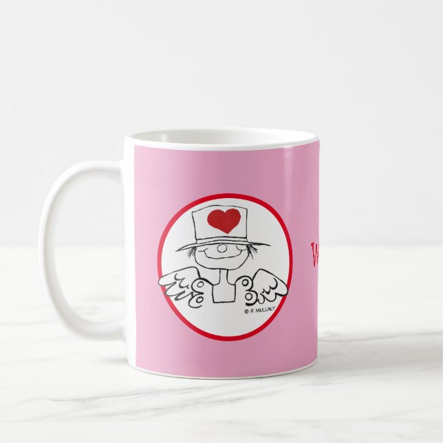 Caneca De Café Mug de café com fada de coração personalizada (Esquerda)