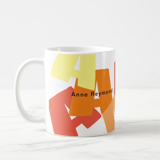 Caneca De Café Mug de Café com Iniciais de Cor Grande (Esquerda)