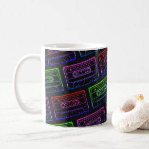 Caneca De Café Mug De Café Com Padrão De Cassete Neon Multicolor