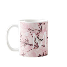 Mug de café com Rosa de monograma
