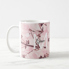 Caneca De Café Mug de café com Rosa de monograma
