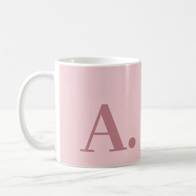 Caneca De Café "Mug de café com Rosa de monograma moderno" (Esquerda)