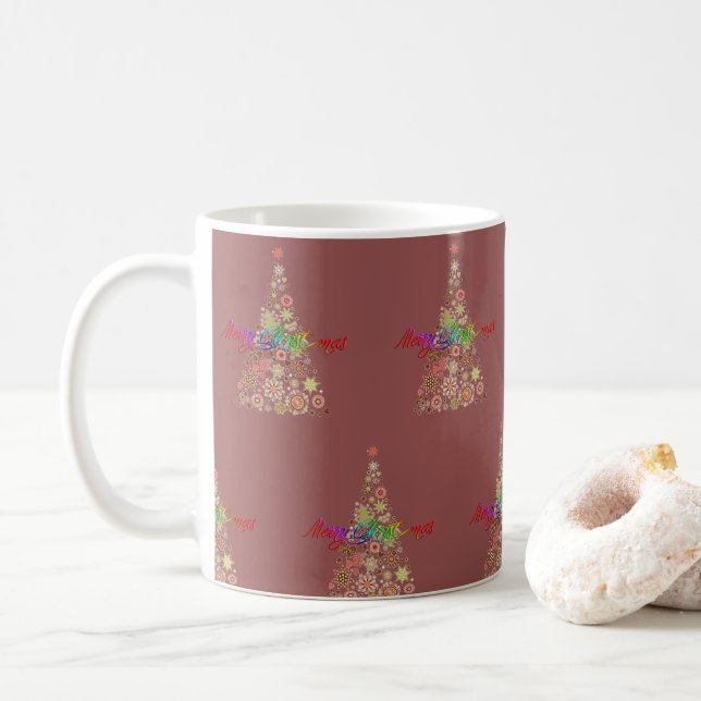 Caneca De Café Mug de café da árvore de Natal (Com Donut)