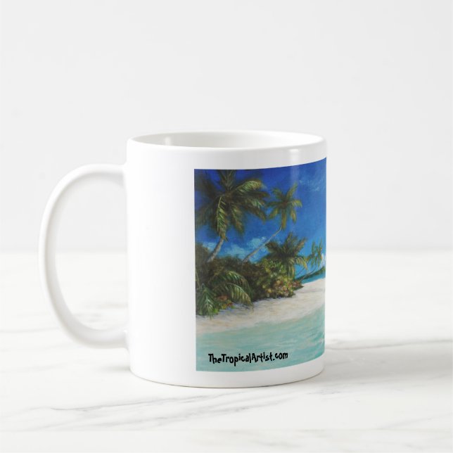 Caneca De Café Mug de café da praia da ilha de Caribes tropicais (Esquerda)
