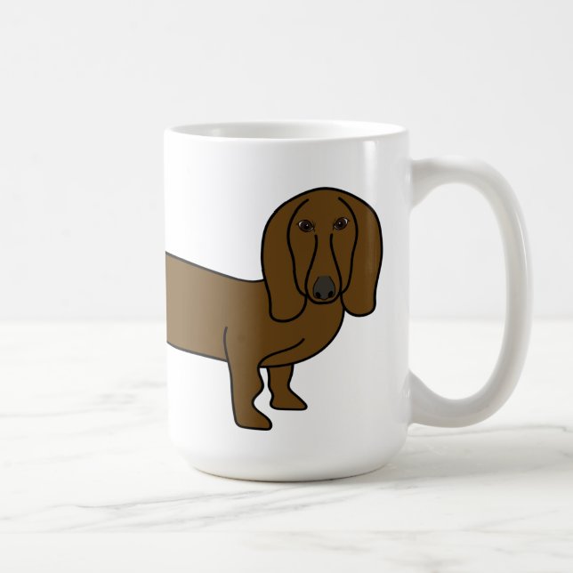 Caneca De Café Mug de café Dachshund Adorável (Direita)