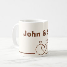 Mug De Café De Casamento Elegante - Design Único