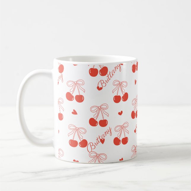 Caneca De Café Mug de café de cereja personalizado (Esquerda)