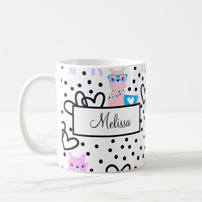Caneca De Café Mug De Café De Dois Tons Personalizado Llama (Esquerda)