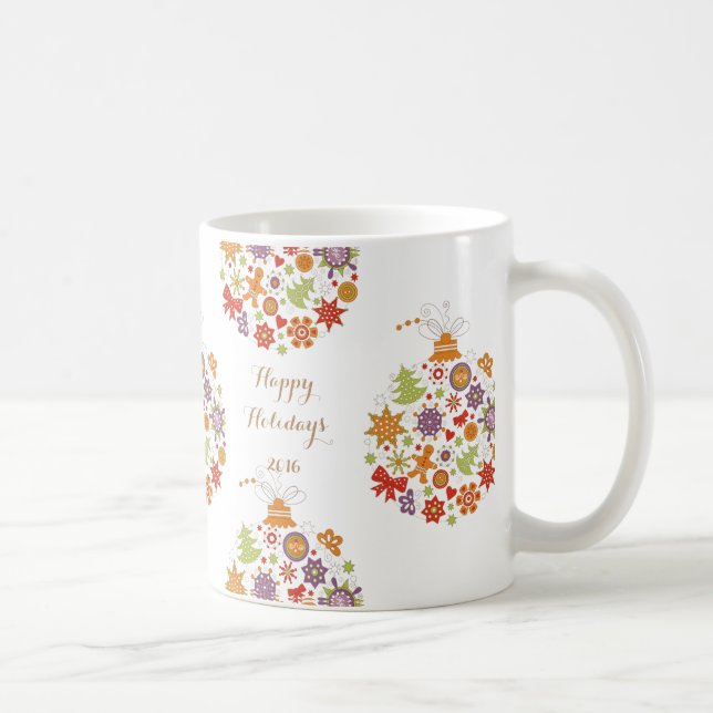 Caneca De Café Mug De Café De Enfeites de natal Retro (Direita)