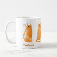 Mug de café de gato laranja