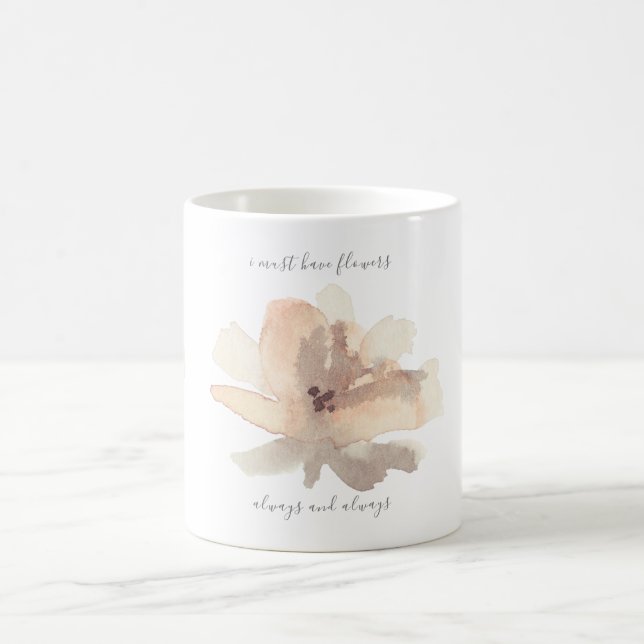 Caneca De Café Mug De Café De Monta Floral Com Blush (Centro)