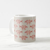 Mug de Café de Peixe Marinho Medieval