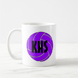 Caneca De Café Mug de café de voleibol roxo personalizável