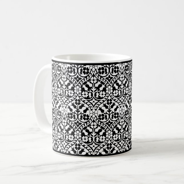 Caneca De Café Mug De Café Floral De Revival Gótico (Frente Esquerda)