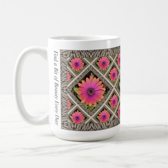 Caneca De Café Mug de café inspiracional com margaridas africanas (Esquerda)
