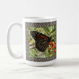 Caneca De Café Mug de café inspiracional com monarca em Milkweed
