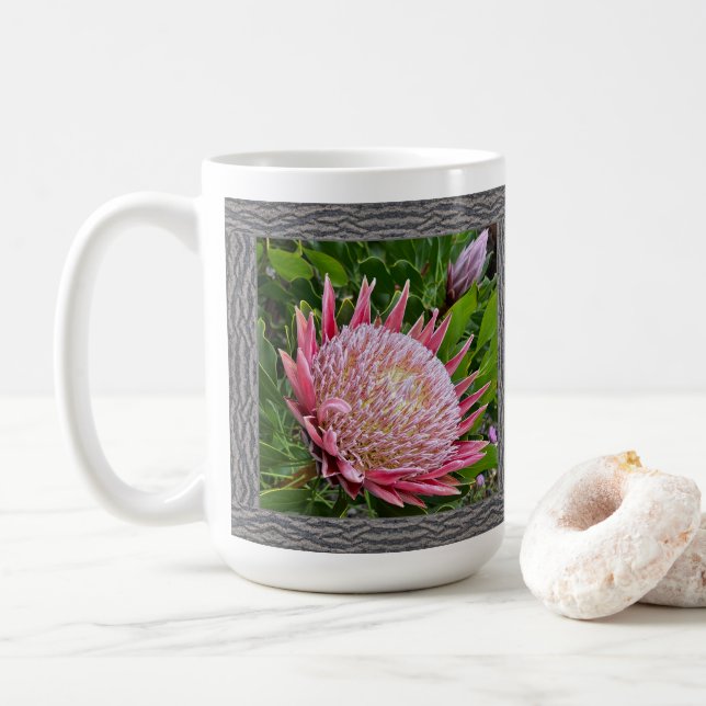 Caneca De Café Mug de café inspirado com proteína rosa (Com Donut)