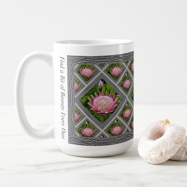 Caneca De Café Mug de café inspirado com proteína rosa (Com Donut)