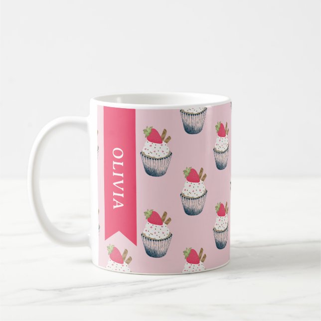 Caneca De Café Mug de café personalizado do Cupcake - Cute Desser (Esquerda)