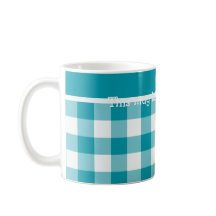 Mug De Café Personalizado, Gingham De Verificação
