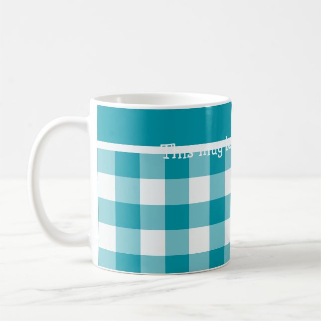 Caneca De Café Mug De Café Personalizado, Gingham De Verificação  (Esquerda)