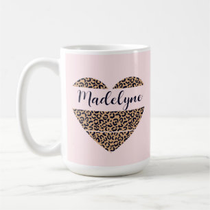 Caneca De Café Mug de Café Rosa Rosa-Altura do Coração-Leopardo P