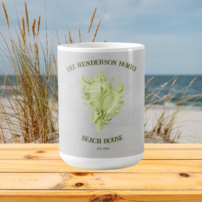 Caneca De Café Mug de café verde de concha (Green Conch Shell Personalized Coffee Mug)