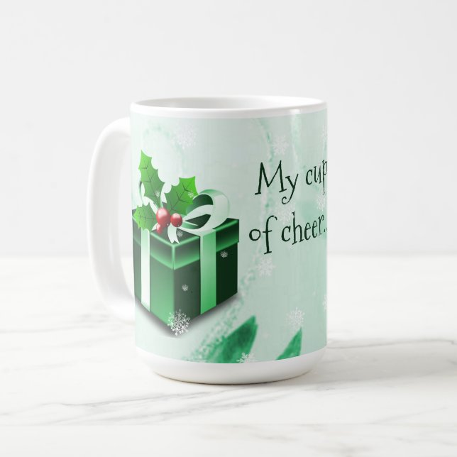 Caneca De Café Mug de café verde para presente de Natal (Frente Esquerda)