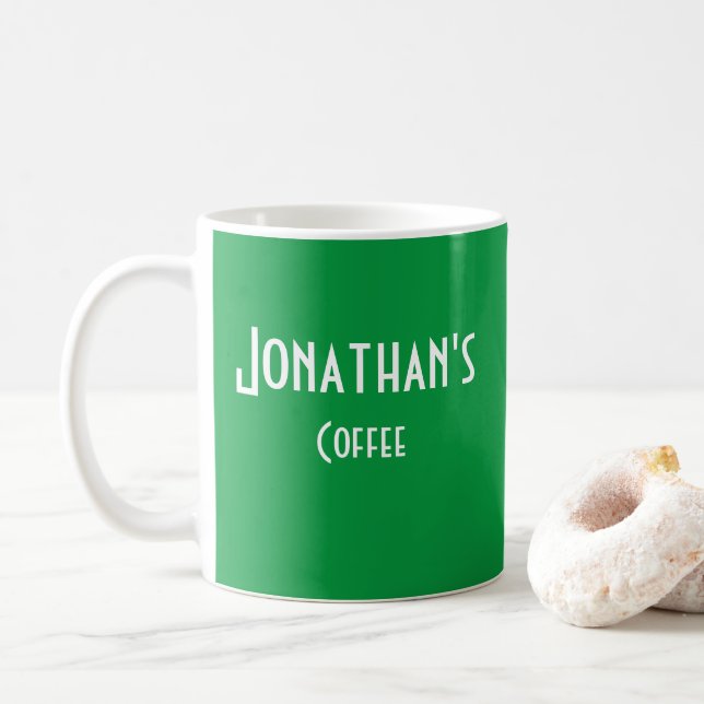Caneca De Café Mug de café verde personalizado (Com Donut)
