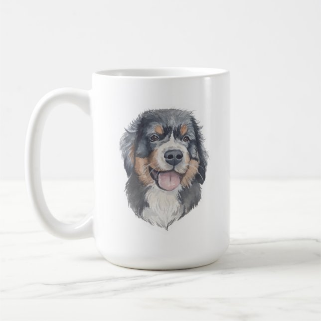 Caneca De Café Mug de Cão da Montanha Bernese | 15 oz (Esquerda)