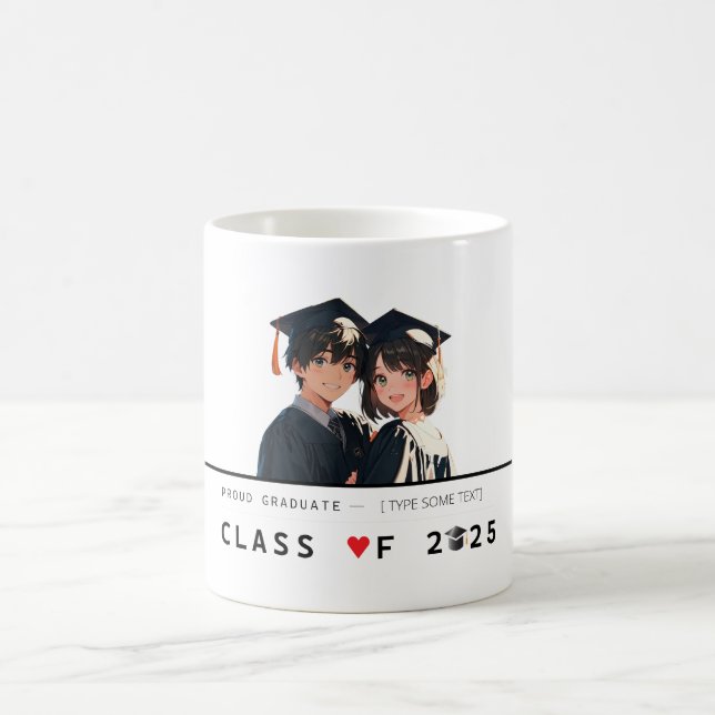 Caneca De Café Mug de Casal de Graduação - Design personalizável (Centro)