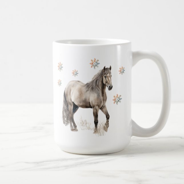 Caneca De Café Mug de cavalo de inverno (Direita)
