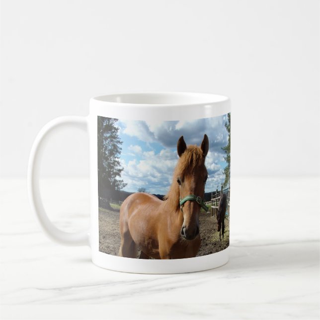 Caneca De Café Mug de cavalos - escolha estilo e cor (Esquerda)