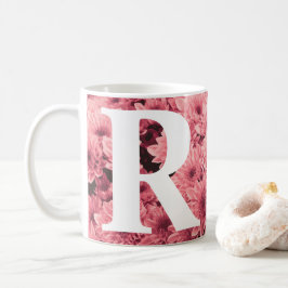 Caneca De Café Mug De Chrysanthemum, Rosa Monograma