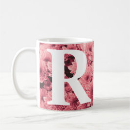Caneca De Café Mug De Chrysanthemum, Rosa Monograma