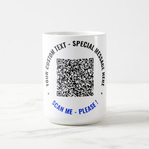 Caneca De Café Mug de código QR personalizado oferece a fonte de
