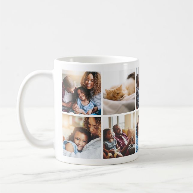 Caneca De Café Mug de Colagem de Fotos da Família Feliz para Repr (Esquerda)