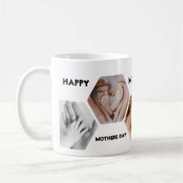 Caneca De Café Mug de colagem de fotos do primeiro dia de as mães