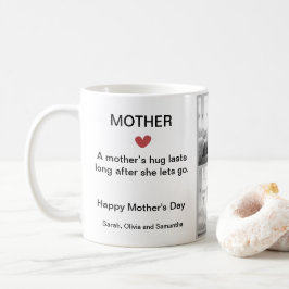 Caneca De Café Mug de Colagem de Fotos Preta e Branca Personaliza