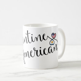 Caneca De Café Mug de Corações Engêmeos Argentino Americano