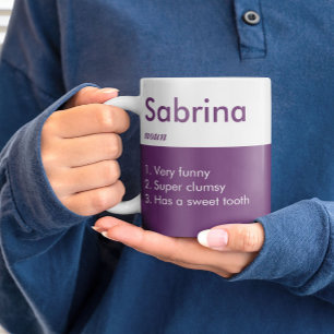 Caneca De Café Mug de Definição Personalizado   Nome Personalizad