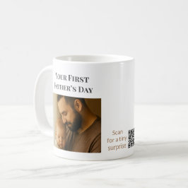 Caneca De Café Mug de Dia do Primeiro Pai Personalizado com Códig
