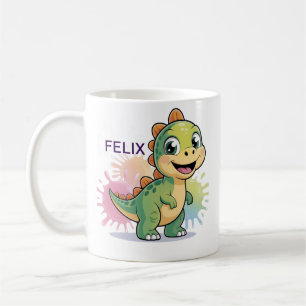 Caneca De Café Mug de Dinossauro Cute Personalizado - Presente de
