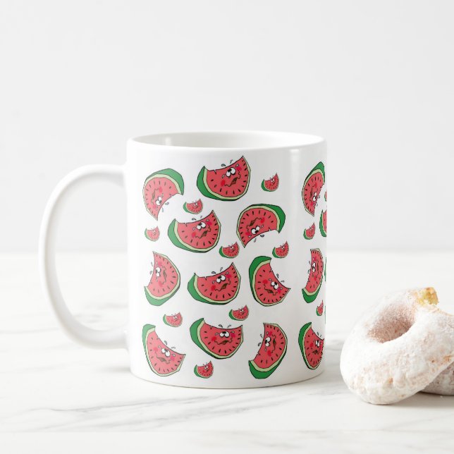 Caneca De Café Mug de Diversão de Melancia (Com Donut)
