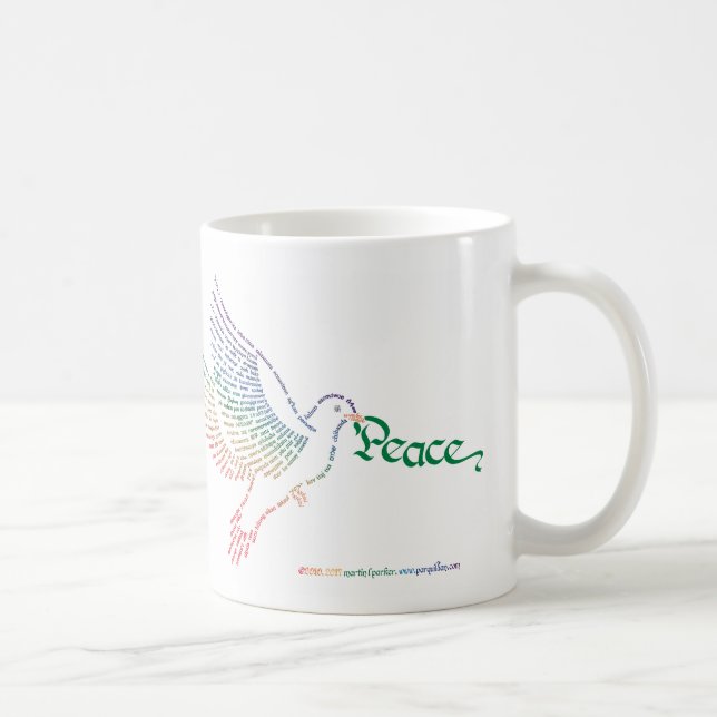 Caneca De Café Mug de Dove da Paz Mundial (Direita)