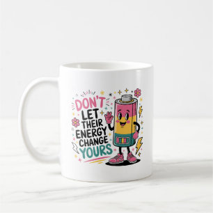 Caneca De Café Mug de Energia Positivo   Taça de café com bateria